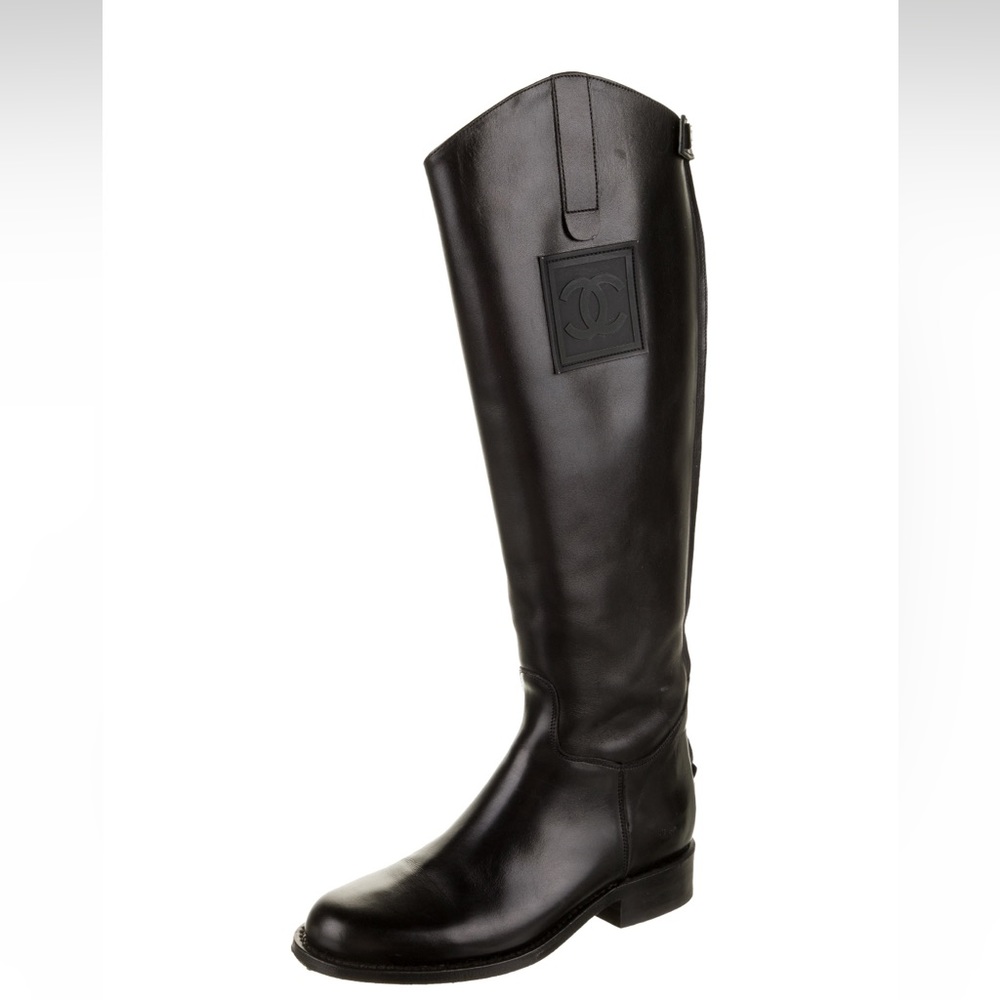 Chanel leather knee high boots - Picture 2 of 6